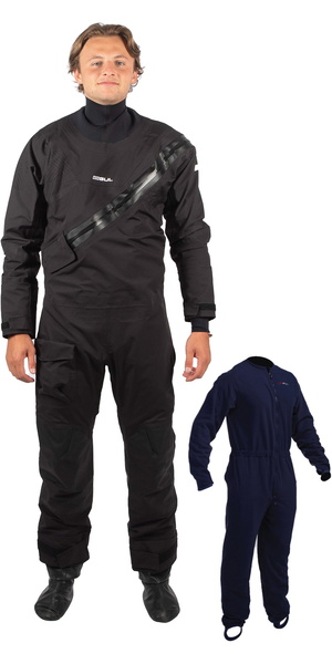 2025 Gul Mens Dartmouth Eclip Zip Drysuit & Underfleece GM0378-B9 - Black